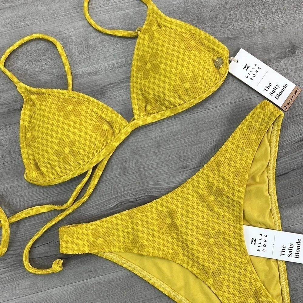 ☀️BILLABONG☀️ MADE YA LOOK TRI Salty Blonde Made Ya Look Hike Bikini SET - Picture 5 of 15